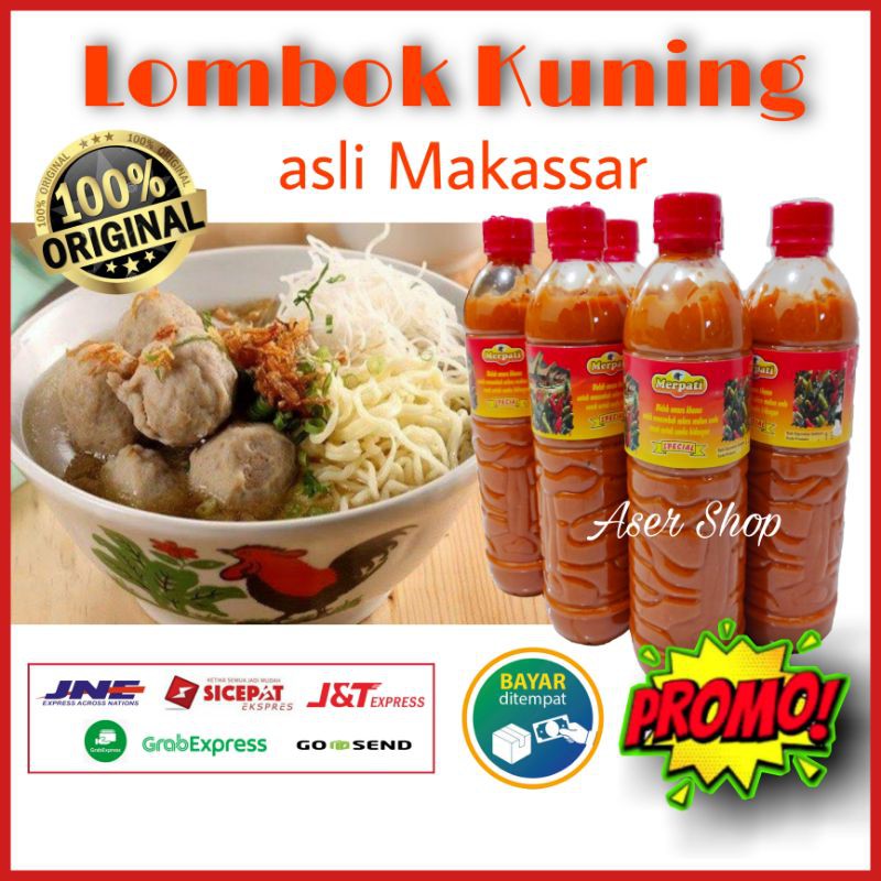 

#%πLombok Kuning 600 ml Cap Sambel Merpati Khas Makassar SULAWESI Asli