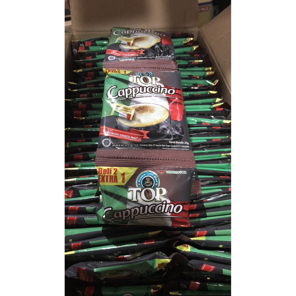 

Top Cappuccino 1 Renceng 10 Sachet Bks 25g 25gr 25 g gr Capucino Dus