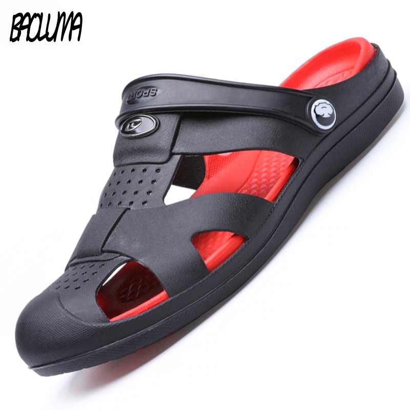 men's beach sandals hollow shoes