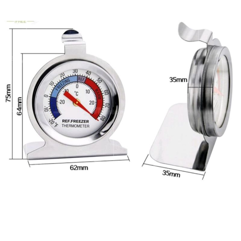 Termometer Pengukur Suhu Kulkas Bahan Stainless Steel