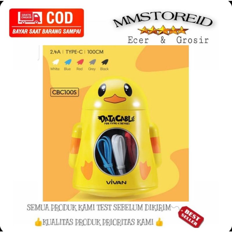 MM - Kabel data vivan CBC 100s type C 2.4A / kabel data vivan for type C CBC 100s kabel data chaeger