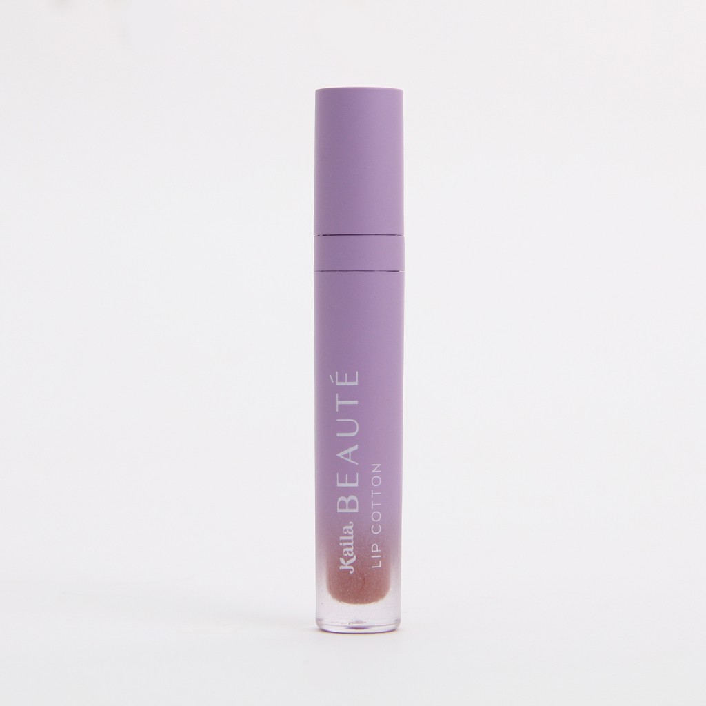 KAILA BEAUTE Lip Cotton Lip Cream Matte Transferproof Tekstur Lembut Hasil Akhir Semi-Matte