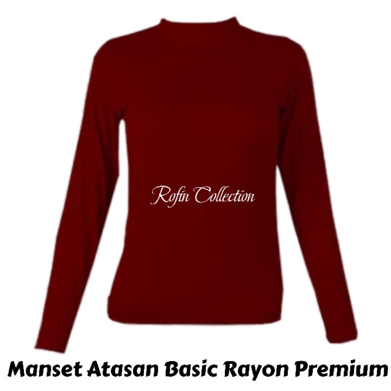 Manset Atasan Lengan Panjang Rayon Premium/Manset Baju Turtle Neck Rayon Premium