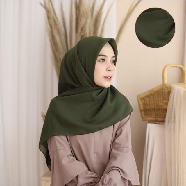 Hijab Segiempat Polycotton 115 x 115 Warna Part 1 Bella Square-ARMY