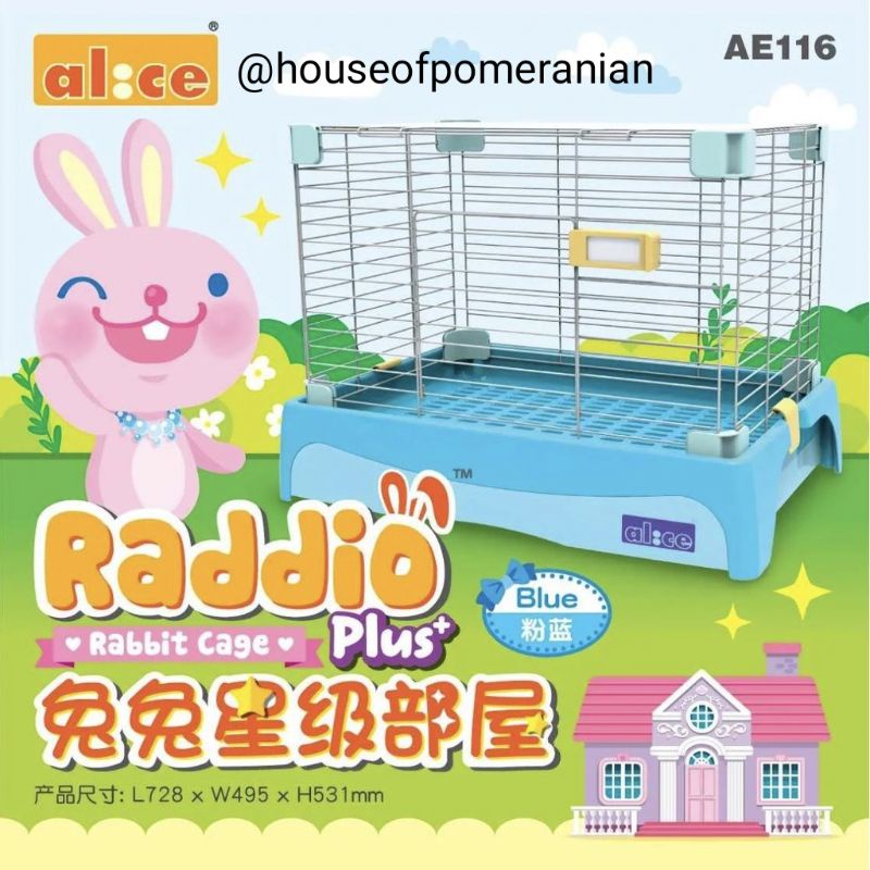alice raddio AE115 pink AE116 blue rabbit guinea pig cage large kandang kelinci gerbil