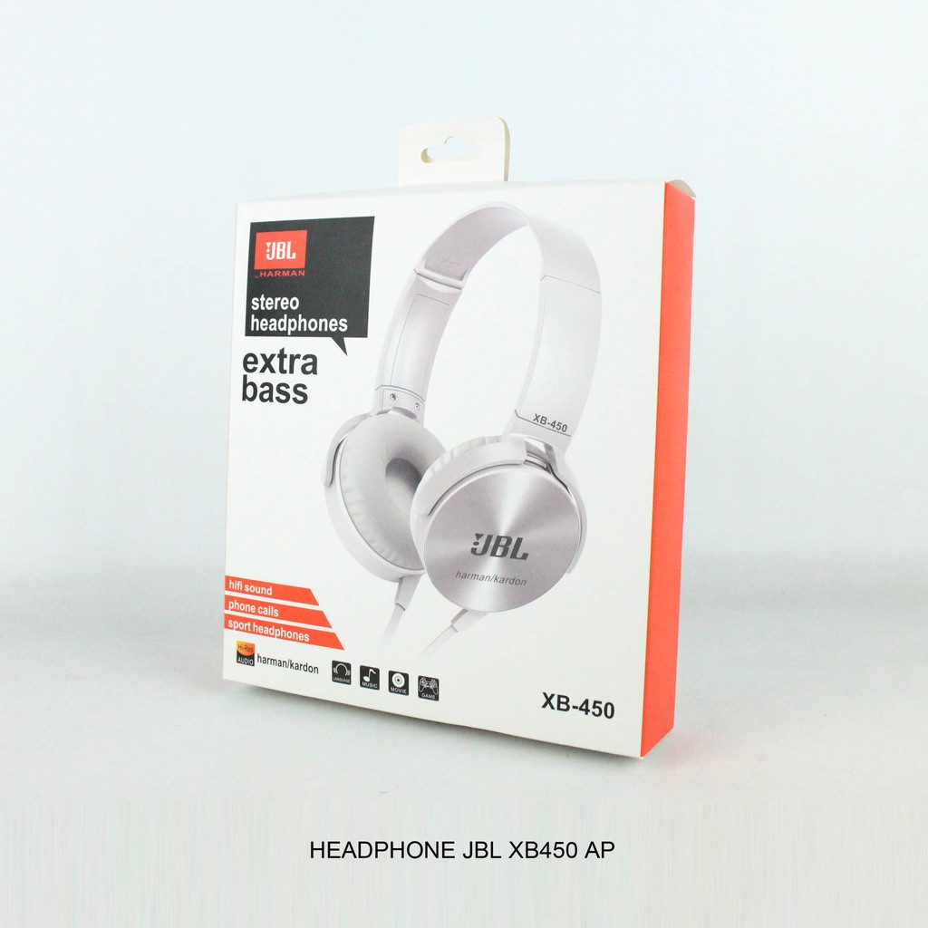 Headphone JBL earphone audio mega bass XB450 AP headset besar + mic kabel support ios android - realoneacc