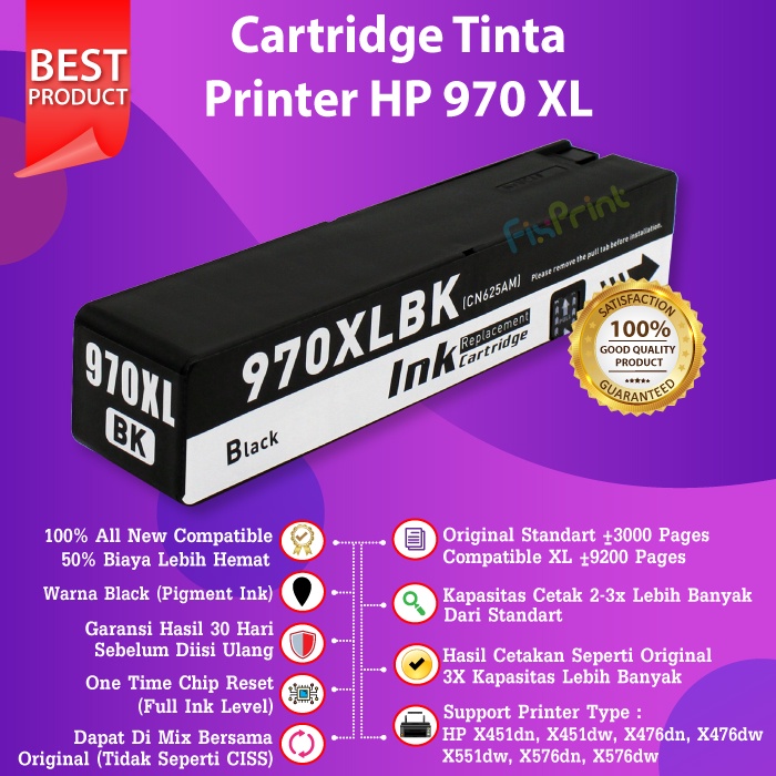 Cartridge Tinta HP 970 971 XL 970XL 971XL Compatible X451dn X476dw 576