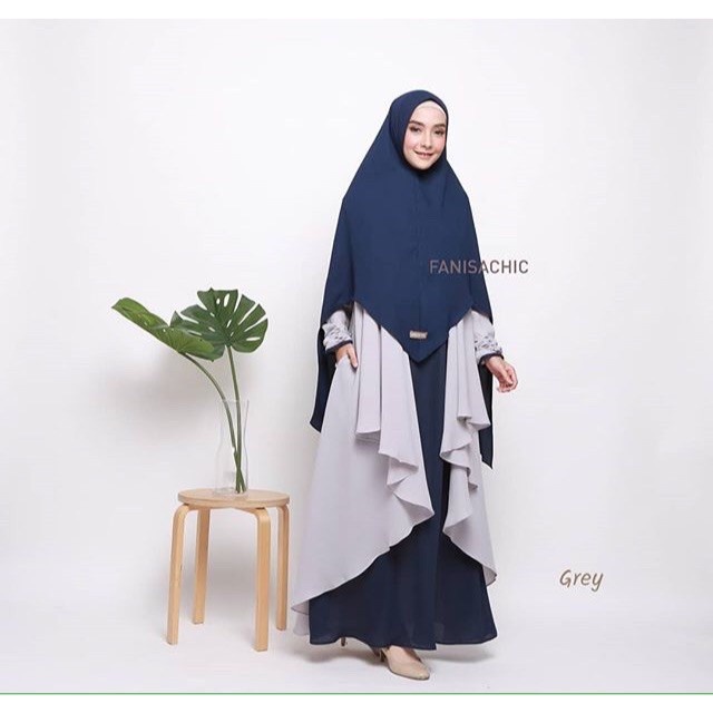 GAMIS Busui Dres Ibu Menyusui MUSLIM RAIMA DRESS FANISACHIC Baju Muslim Kantong Kanan Kiri Bahan Kayla Ladies flowy fanisa chic dres wanita