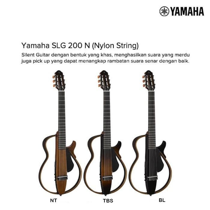 Yamaha Silent Guitar SLG 200s Natural Nylon - Gitar Yamaha SLG200S