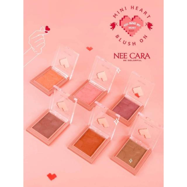 NEE CARA Mini Heart Blush On Your Make My Heart #N327 Thailand / Blushon / Pigmented / Compact