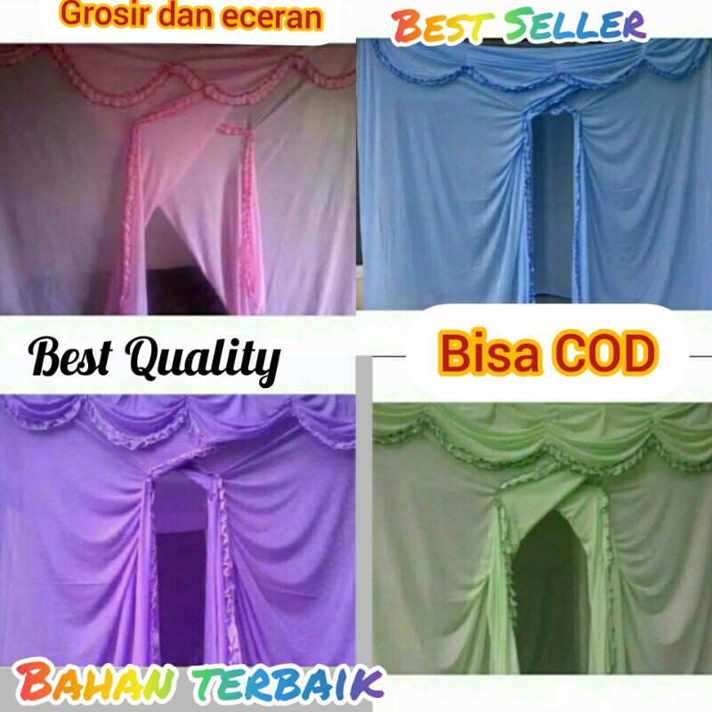 Kelambu gantung persegi kelambu nyamuk perlengkapan tidur perlengkapan kamar