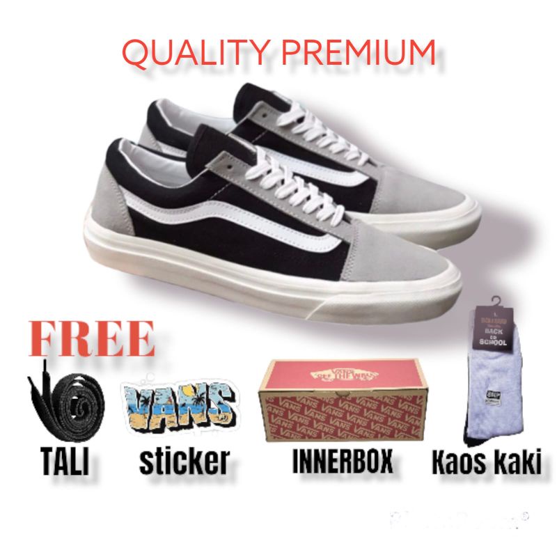 SEPATU V4NS OLDSKOOL ABU HITAM OG | SEPATU PRIA | SEPATU WANITA | SEPATU SNEKARS | SEPATU IMPORT