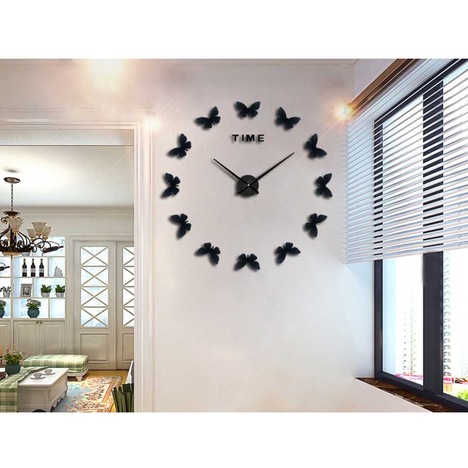 Jam Dinding Besar DIY Giant Wall Clock 120cm Model Butterfly - DIY-205