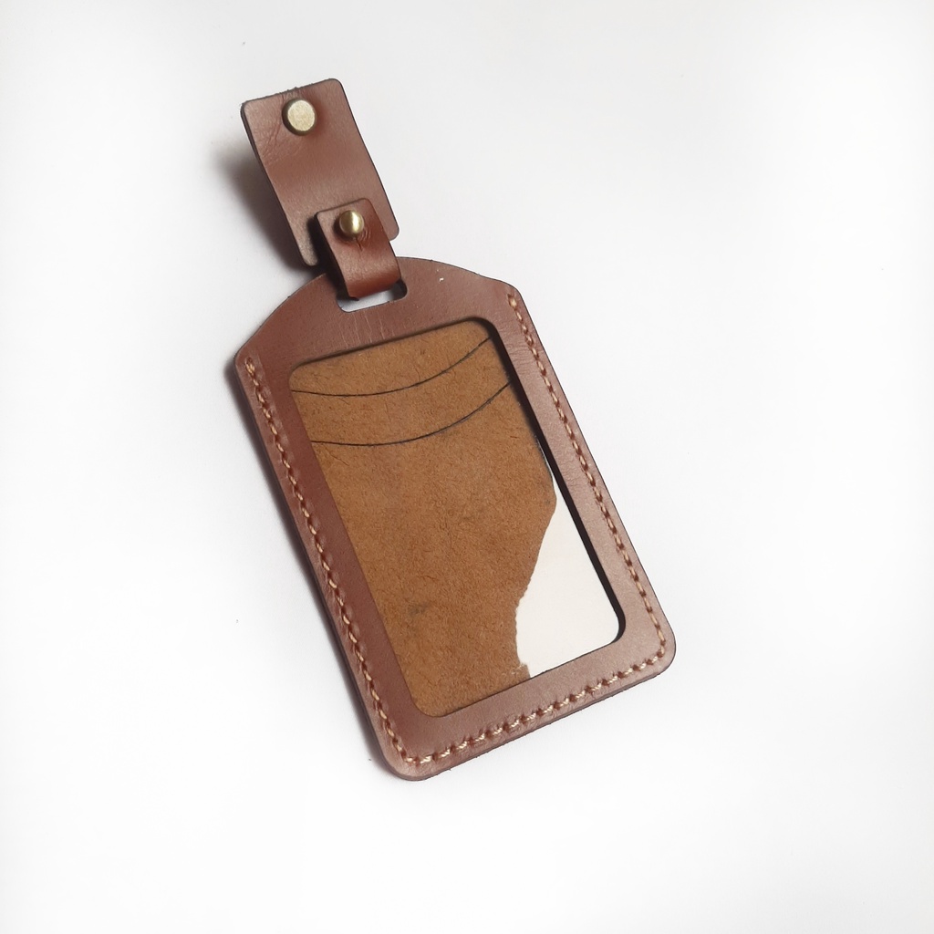 Id Card Holder Saku / Name Tag Kulit
