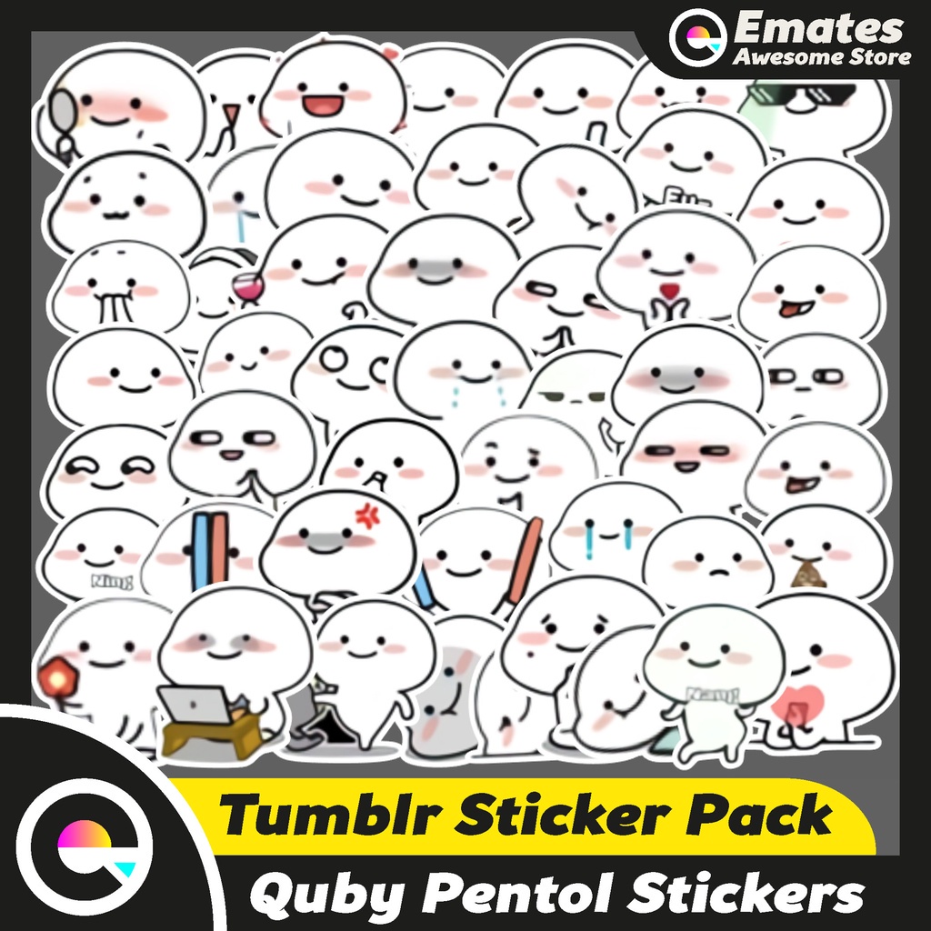 

[50pcs] Stiker Sticker Quby Pentol Stiker Pack Aesthetic Laptop Waterproof