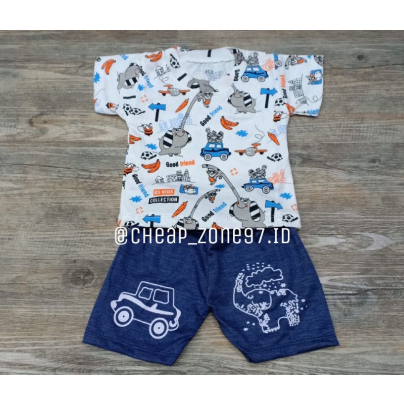 Baju Bayi Baru Lahir Setelan Laki-laki Karakter 0-1 Tahun keatas Lengan Pendek Bahan Katun Lembut