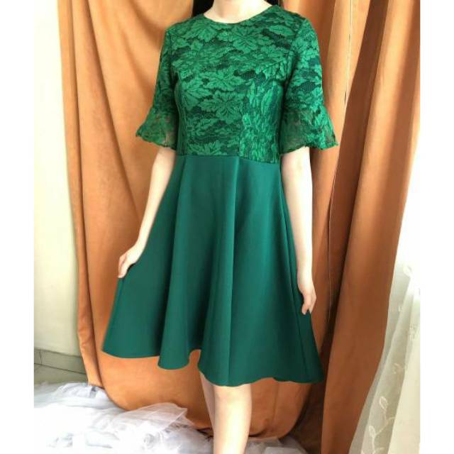 Lily Dress pesta brukat model A Line dress Elegant Ken-102