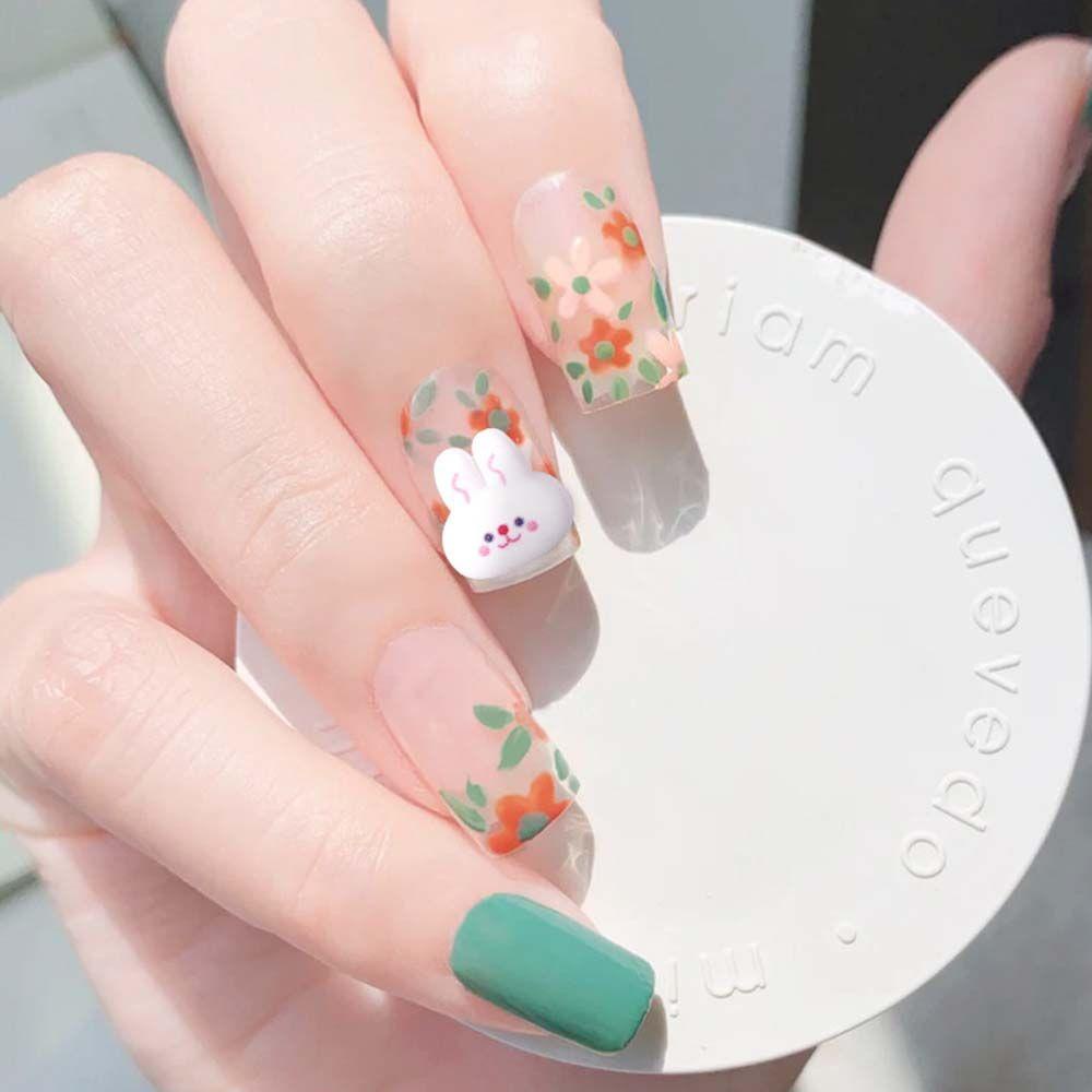 Agustinina Kartun Nail Art Kawaii Manis Strawberry Bear Kucing Gadis Kecil Bunny DIY Perhiasan Nail Art
