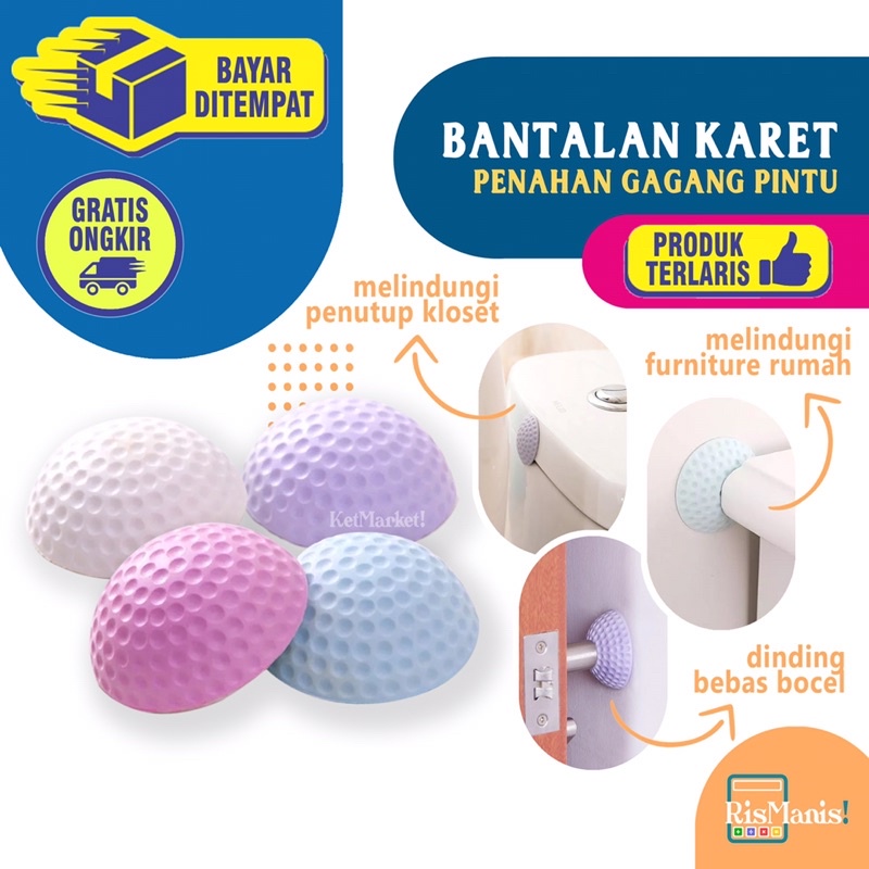 DOOR STOP RUBBER - Karet Elastis Lucu Penahan Pelindung Gagang Pintu Tembok Dinding Furniture Rumah