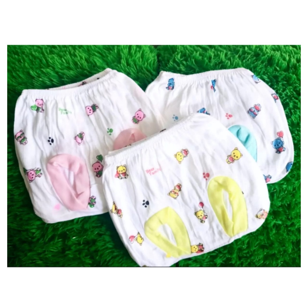 6PCS POP BABY NEWBORN LUCKY TIME / CELANA POP BAYI MOTIF UNTUK USIA 0-12 BULAN Celana Kodok / Pop Po