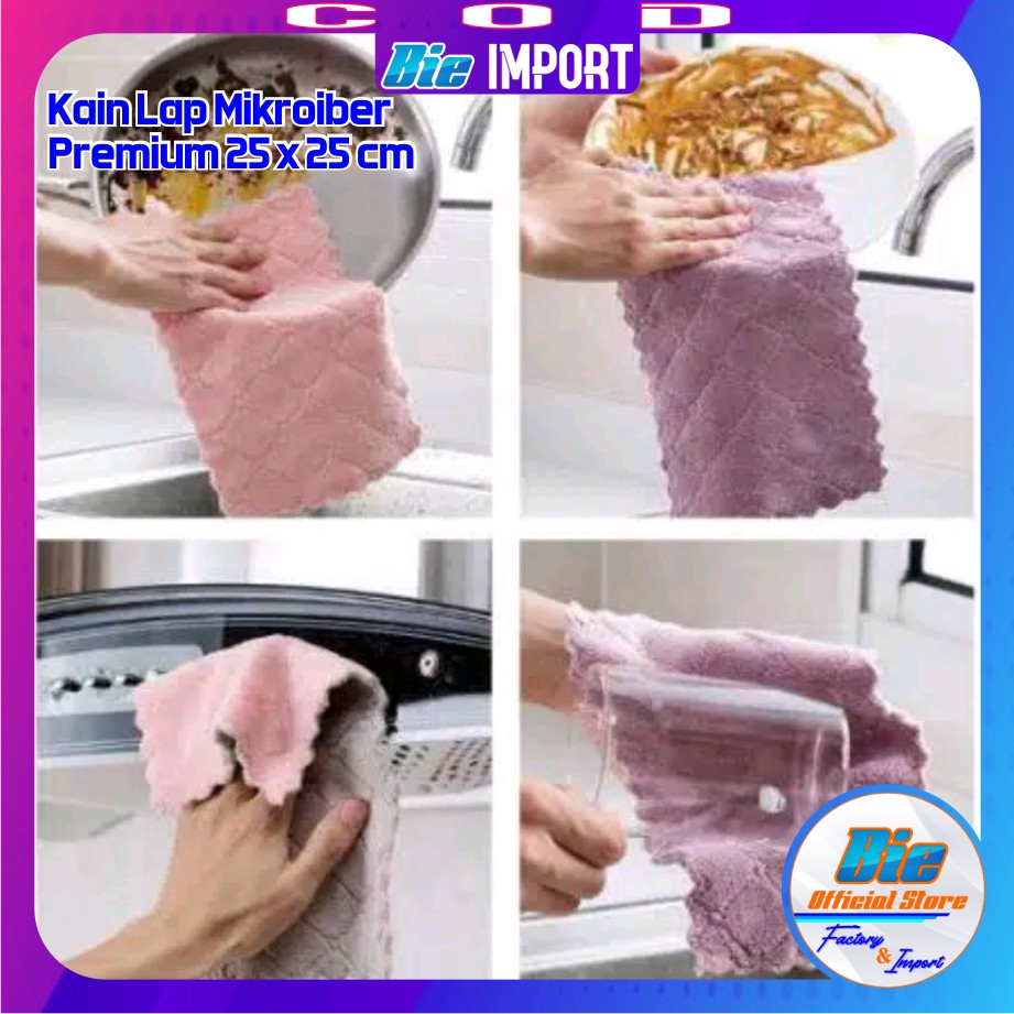 Kain Lap Mikrofiber Size 25 x 25 Cm Premium Import Best Seller