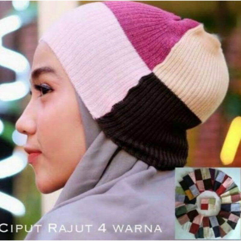 Ciput Rajut Salur 4 Warna Bahan Lembut