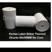 

Kertas Thermal Label Stiker Continuous No Core 80x50MM