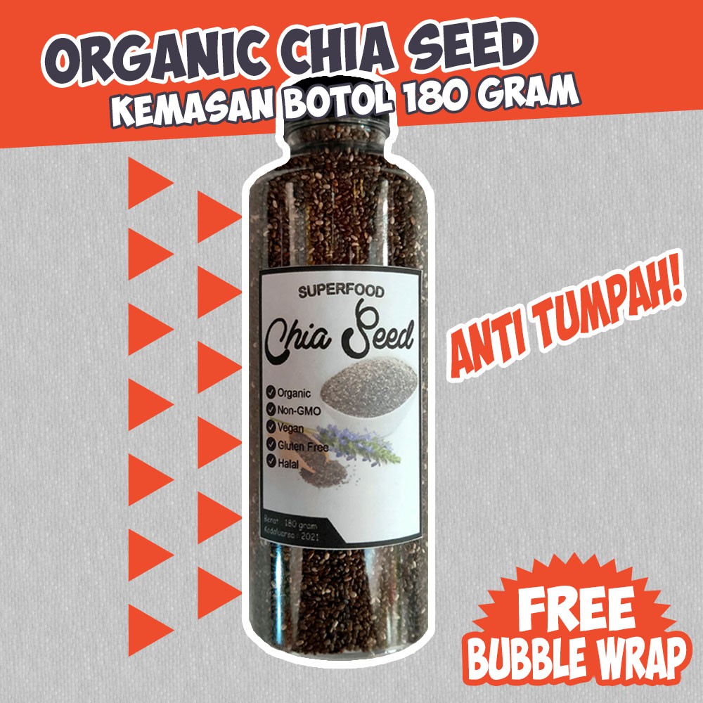 

(ANTI TUMPAH) Organic Chia Seed Botol TERMURAH Free Bubble Wrap