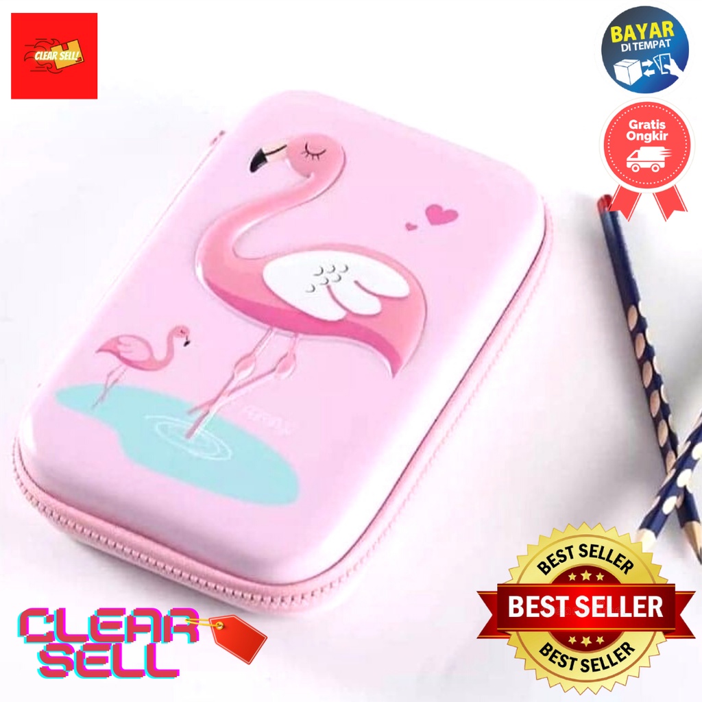 

Kotak pensil anak motif flamingo / Peralatan tulis / Kotak pensil sekolah 6329
