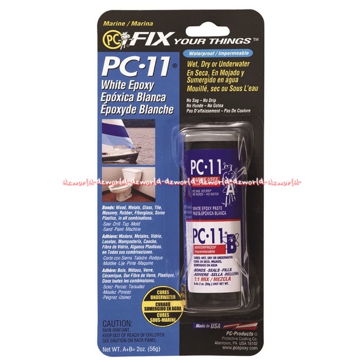 

Pc Fix Pc -11 56gr White Epoxy Lem Kebocoran Untuk Basah Kering Berada Di Kedalaman Air Pcfix Your Things Pc 11 Glue
