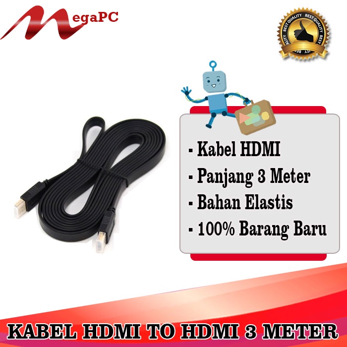 Kabel HDMI To HDMI Panjang 3 Meter