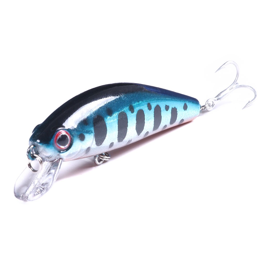 HENGJIA 9Pcs Sinking Minnow Fishing Lure 55mm 6.6g Umpan Pancing Bentuk Ikan Kecil Kail Swimbait Bass Bait Wobbler