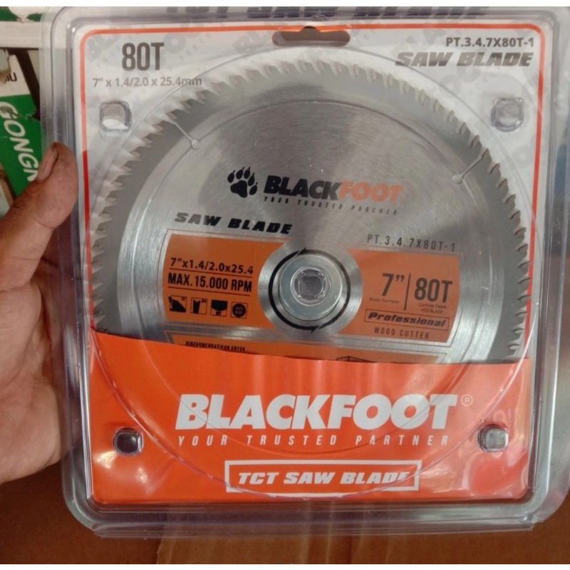 MATA GERGAJI BLACKFOOT TCT SAW BLADE 7 INCH 80T