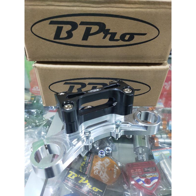 BPRO RACING SEGITIGA ATAS TRIPLE CLAMP SET RX KING RXKING RAISER PANGKON STANG-Silver