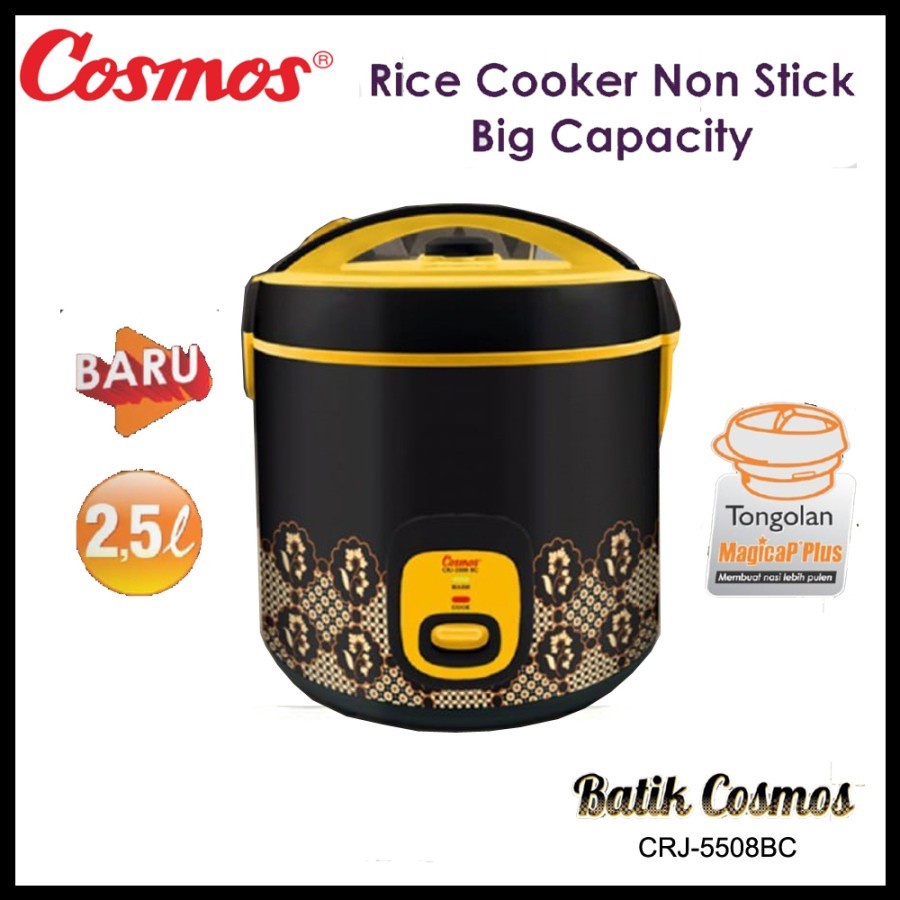 Cosmos Rice Cooker CRJ-5508 BC 3 Fungsi Kapasitas Besar 2,5 Liter