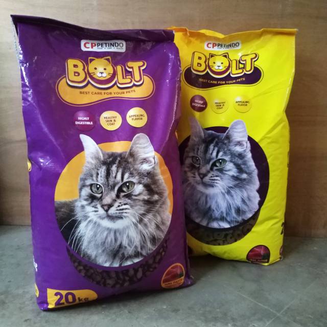 BOLT 20KG pakan kucing Bolt (Ikan, Donat, Salmon)