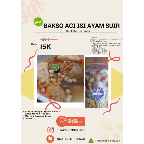 Jual Baso Aci Ayam Suir Shopee Indonesia