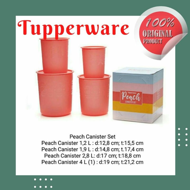 Toples Tupperware Promo Terbaru Peach Canister Set