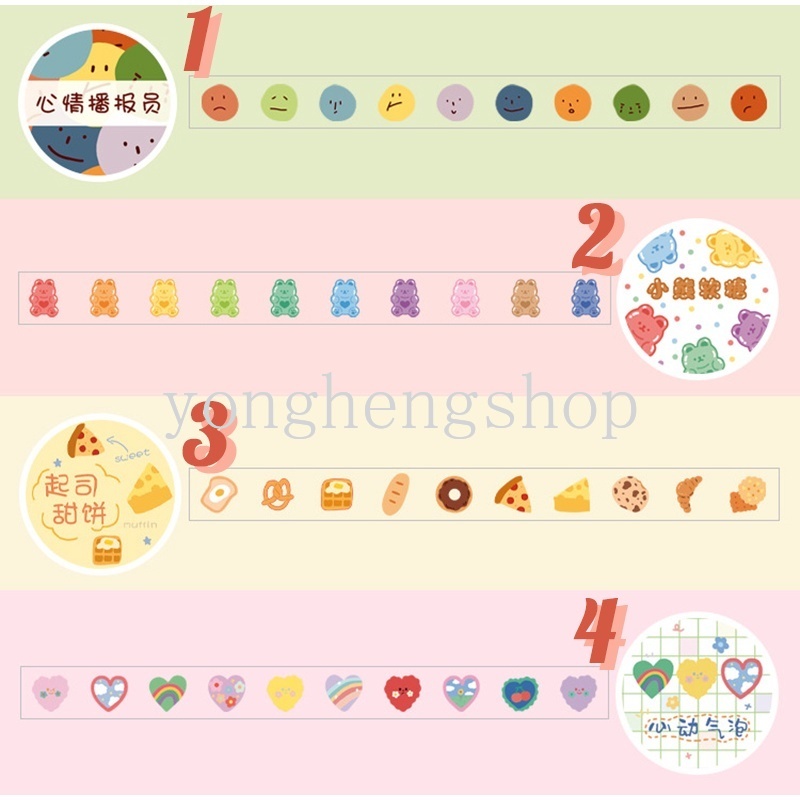 100pcs / Roll Stiker Kertas / Selotip Washi Motif Kartun Lucu Untuk Dekorasi Scrapbook / Jurnal / Craft DIY