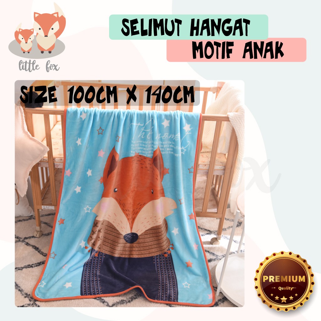 [ IMPORT] SELIMUT ANAK BULU HALUS UKURAN 100 X 140 HANGAT MOTIF KARAKTER LUCU