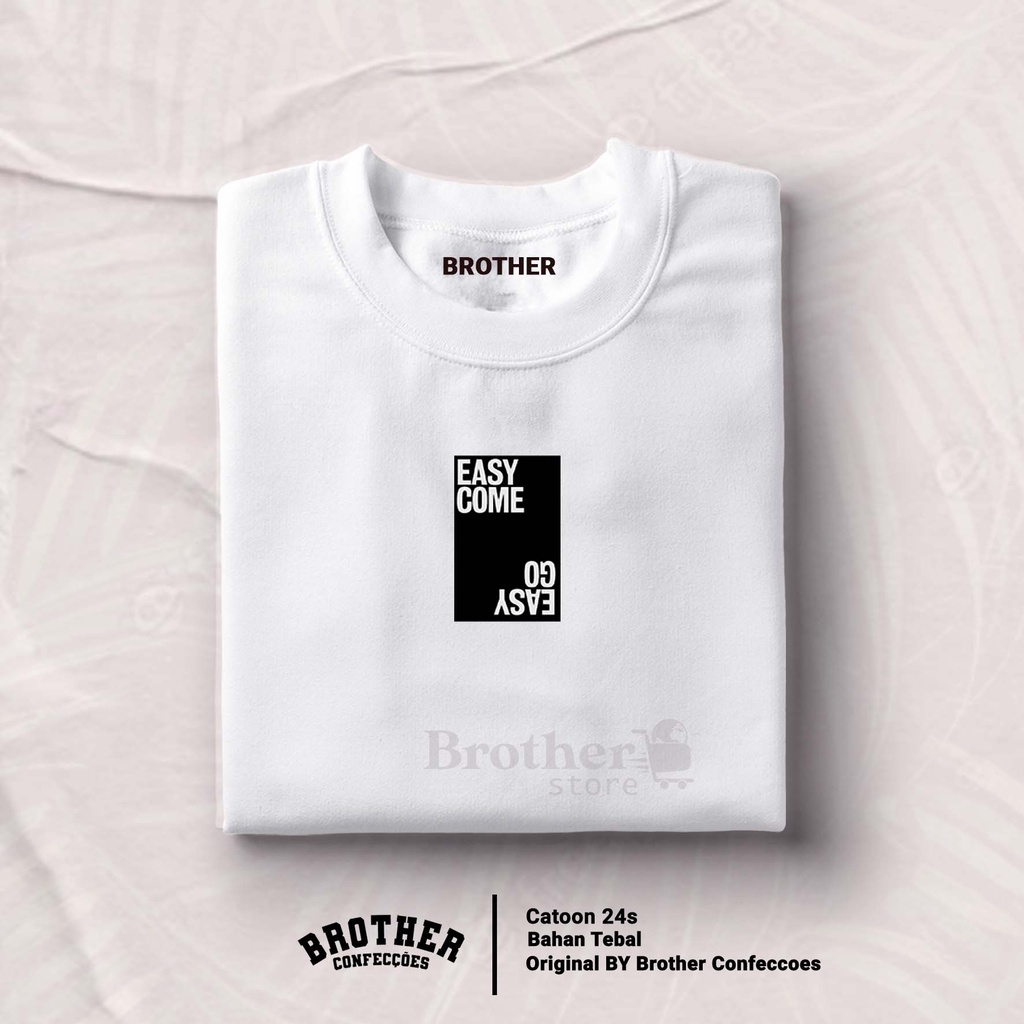 BROTHER STORE Kaos Distro Pria - KAOS COWOK - Kaos Kata Kata - EASY GO Premium