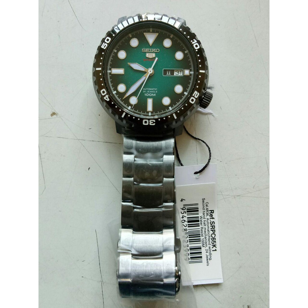 Seiko 5 Sports SRPC65K1 Black Bottle Cap - Jam Tangan Pria SRPC65