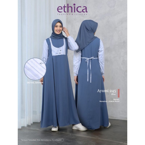 AYUMI 254 BLUE | GAMIS DEWASA BY ETHICA TERBARU 2022 | GAMIS SIMPLE TERLARIS