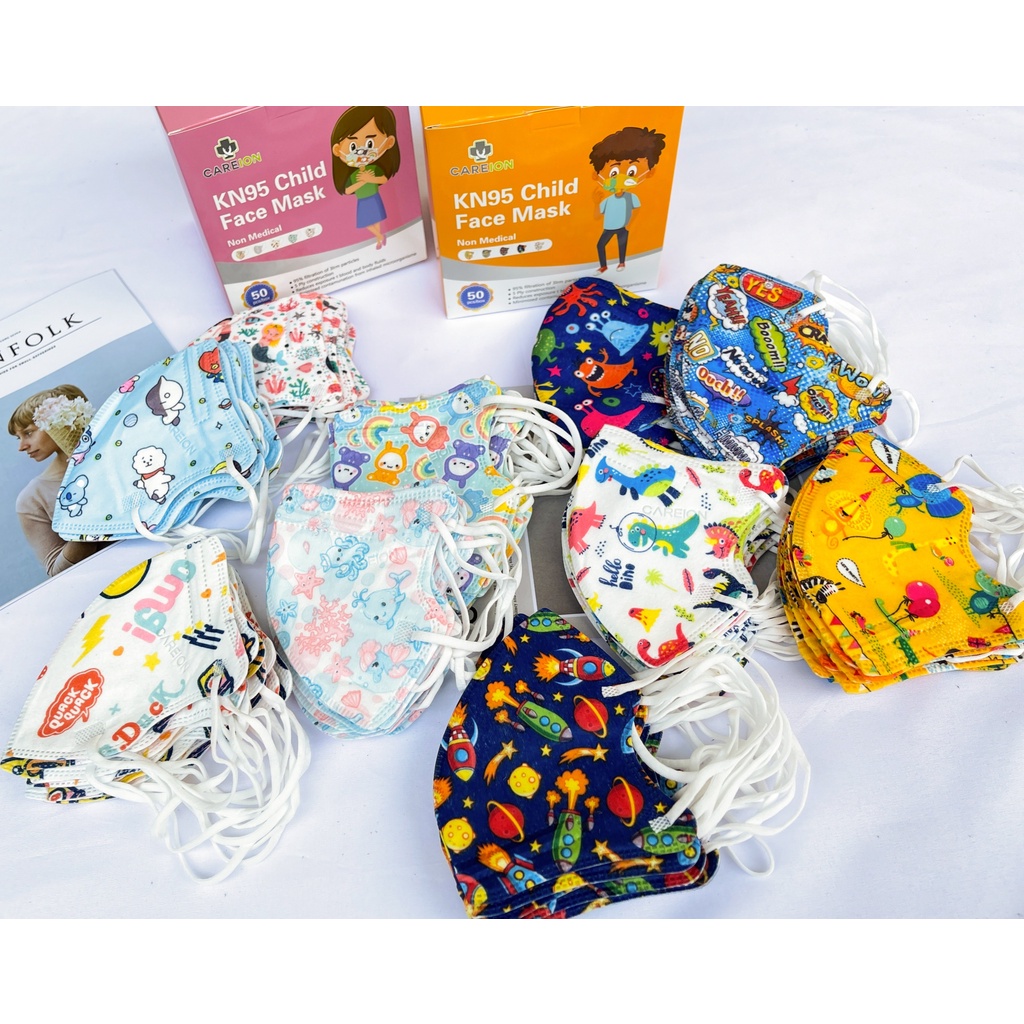 MASKER CAREION KN95 ANAK MOTIF KARAKTER / MASKER KN95 CAREION KARAKTER ANAK 5PLY