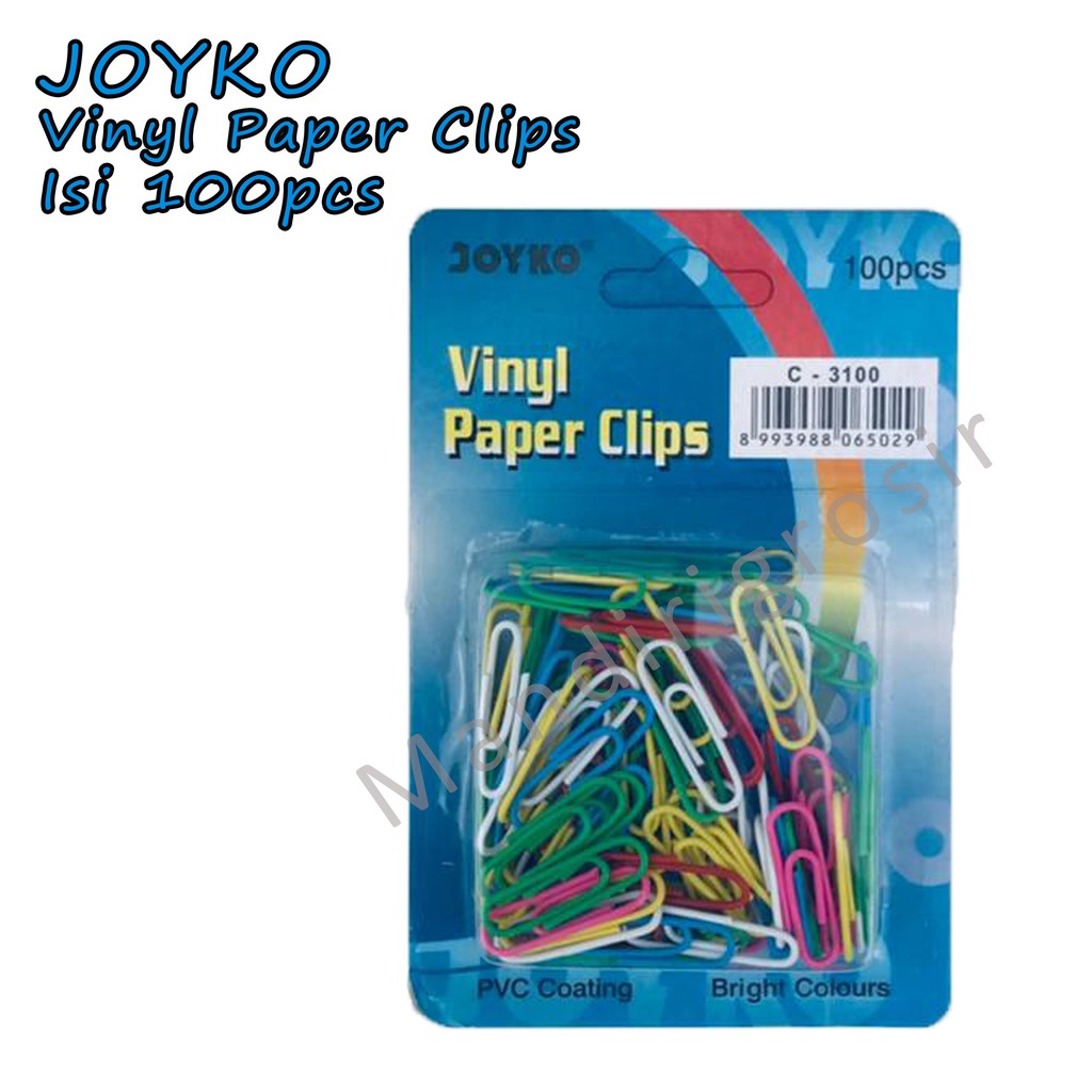 Vinyl Paper Clips *Joyko * isi 100pcs * C-3100