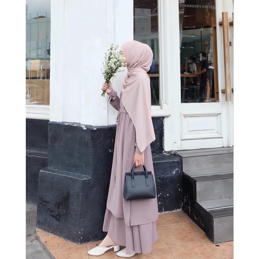 (MSB) ONE SET ZUNAIRA FLARE SKIRT BUSUI WANITA TUNIK SET WOLFIS