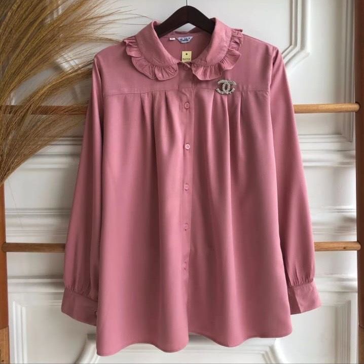 BLOUSE WANITA / BLOUSE BIG SIZE / BLOUSE KERJA / ATASAN BLOUSE / BLOUSE KOREA / KEMEJA BLOUSE WANITA / BLOUSE RAYON / BLOUSE KEKINIAN / BLOUSE GIOVANI BAHAN RAYON PREMIUM MODEL KEKINIAN