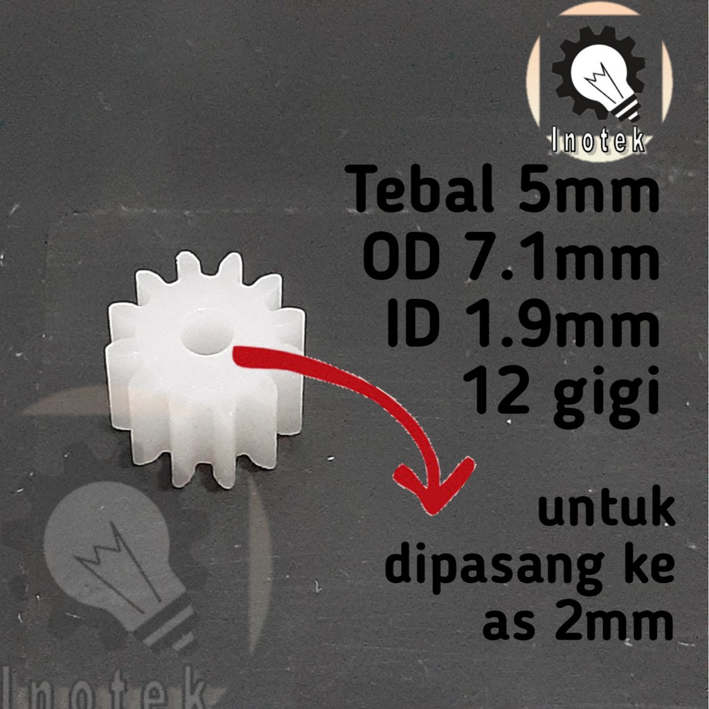 Pinion Gear Plastik ABS 12 Gigi Untuk Shaft 2mm Pinion 12T RC Roda Gigi Tamiya Roda Gigi RC