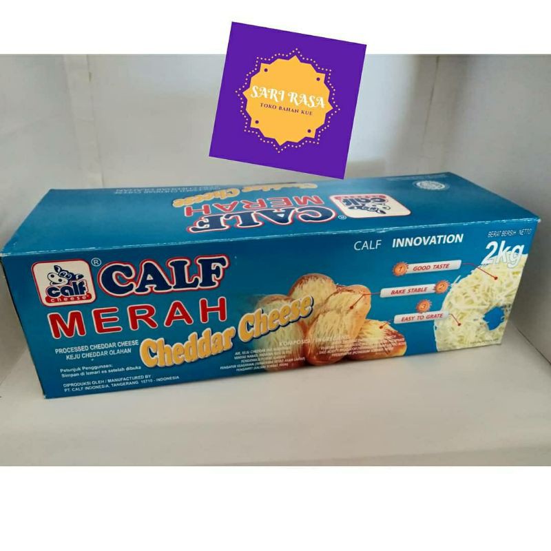 

Keju Cheddar Calf Merah 2 kg