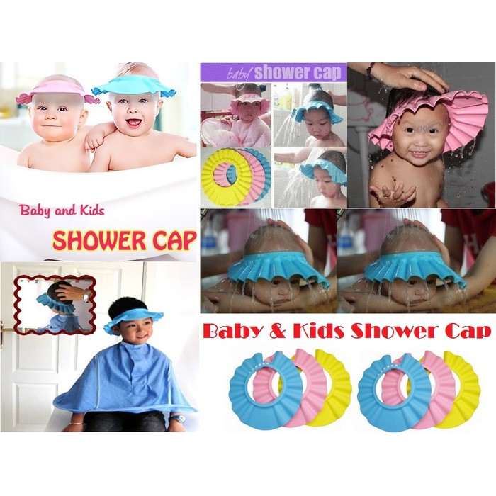 [ BIG PROMO ] Topi Keramas Anak Pelindung Mata Shower Cap Bayi Balita kids baby hat